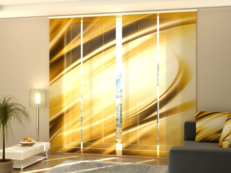 Paneļu aizkari (4 daļas) Modern Golden Abstraction Home Trends