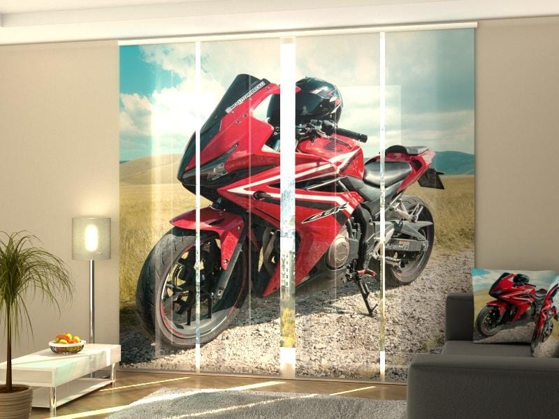 Paneļu aizkari (4 daļas) Red Motorbike Honda Home Trends