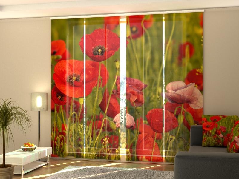 Paneļu aizkari (4 daļas) Red Poppies Home Trends