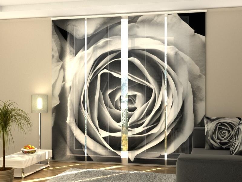 Paneļu aizkari (4 daļas) Roses in Black and White Shades Home Trends