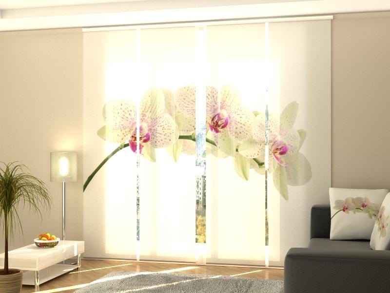 Paneļu aizkari (4 daļas) Sprig of White Orchid Home Trends