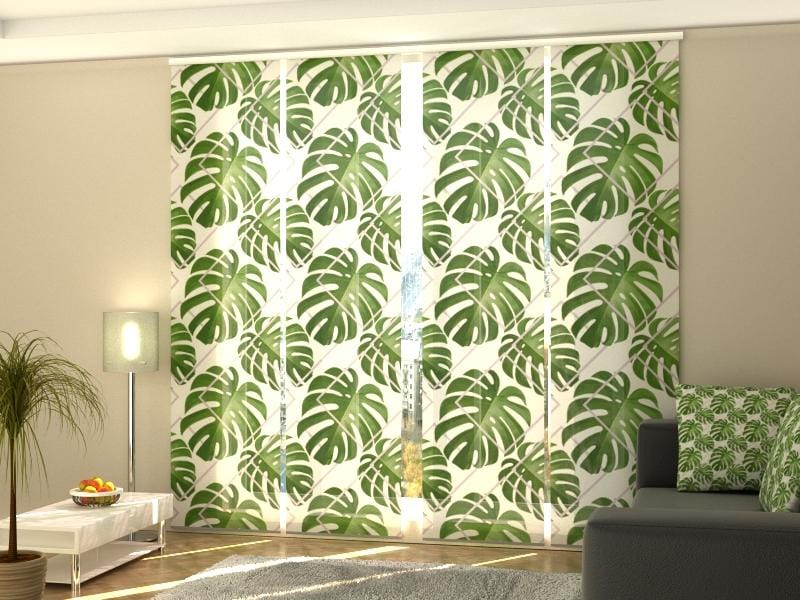 Paneļu aizkari (4 daļas) Tropical Palm Leaves Home Trends