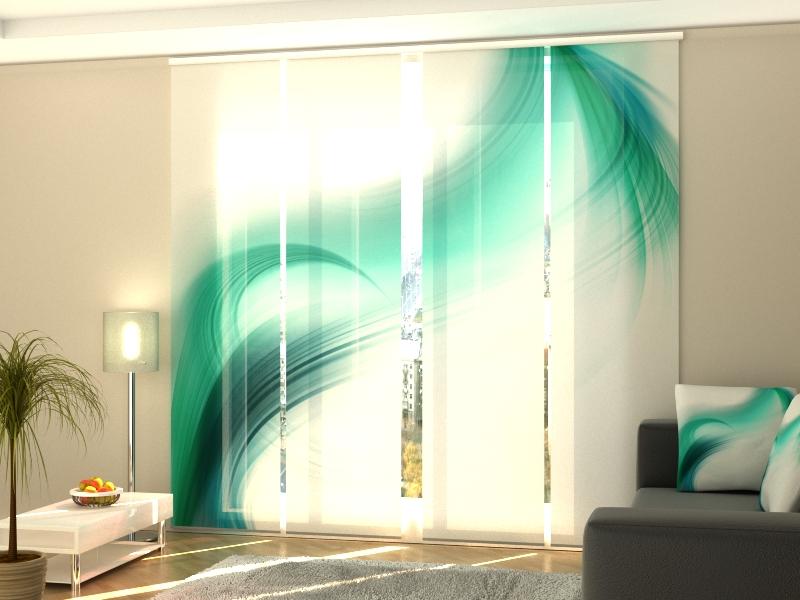 Paneļu aizkari (4 daļas) Turquoise Abstraction Home Trends