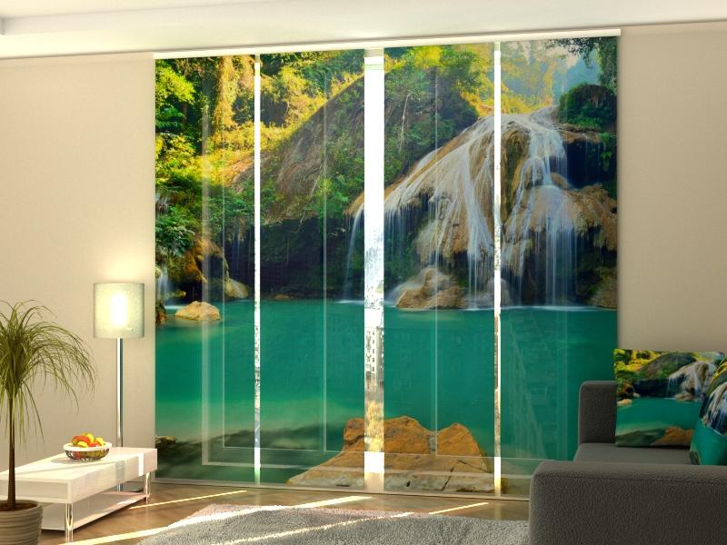 Paneļu aizkari (4 daļas) Waterfall in Forest Jungle Home Trends