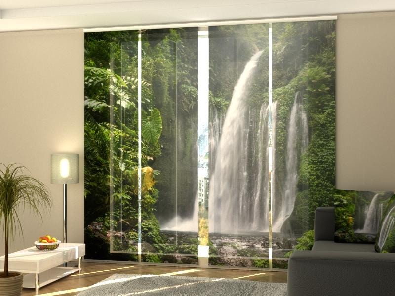 Paneļu aizkari (4 daļas) Waterfall in Indonesia Home Trends