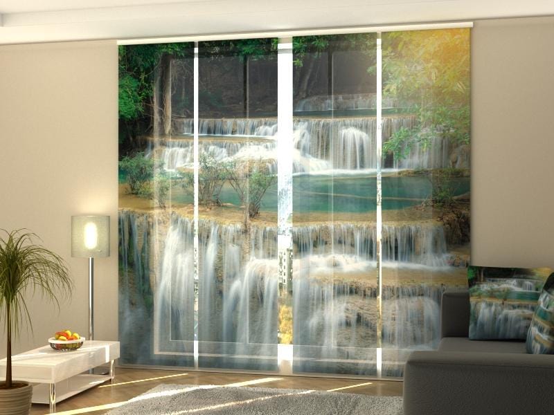Paneļu aizkari (4 daļas) Waterfall in Kanchaburi 2 Home Trends