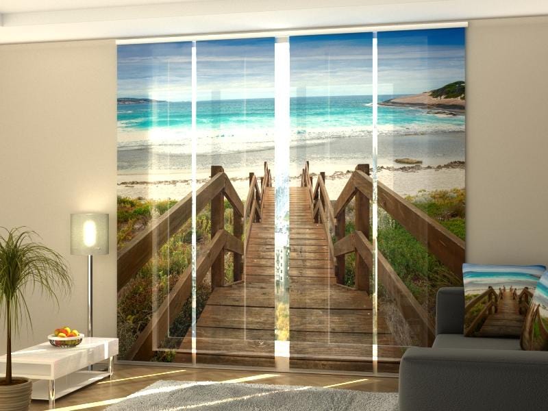 Paneļu aizkari (4 daļas) Wooden Staircase on Australia Beach Home Trends