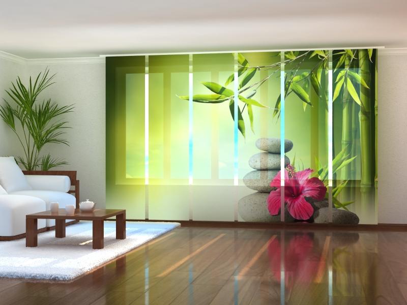 Paneļu aizkari (6 daļas) Bamboo Leaves Home Trends