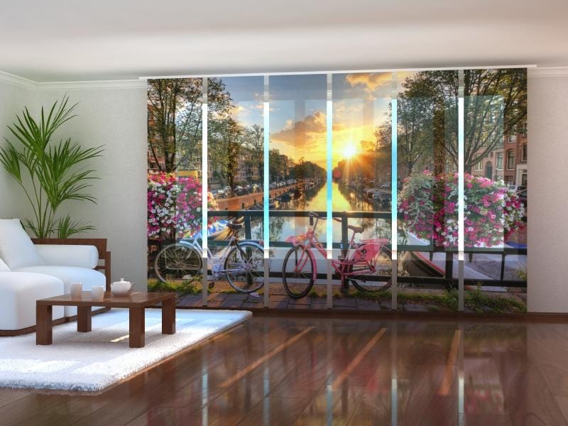 Paneļu aizkari (6 daļas) Beautiful sunrise over Amsterdam Home Trends