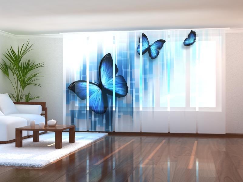 Paneļu aizkari (6 daļas) Blue Butterflies Home Trends