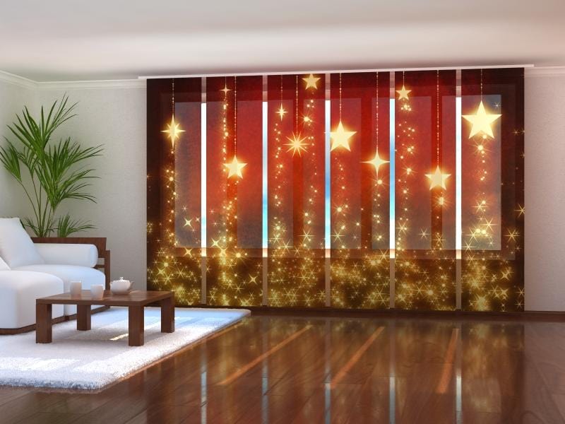 Paneļu aizkari (6 daļas) Christmas Stars Background Screen / 140 / 40 Wellmira