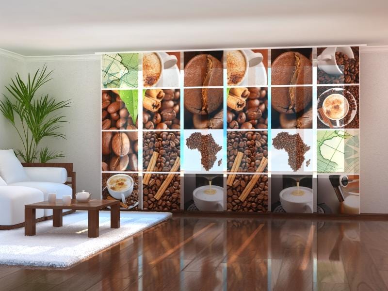 Paneļu aizkari (6 daļas) Coffee Africa Wellmira