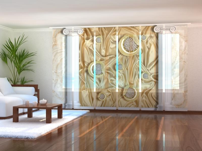 Paneļu aizkari (6 daļas) Greek Columns and Silk Background Home Trends