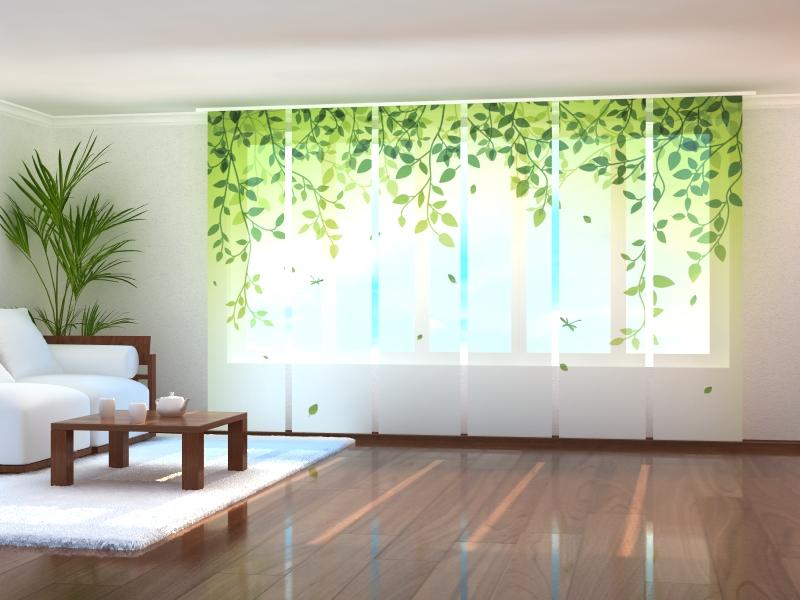 Paneļu aizkari (6 daļas) Green Lianas with Leaves Home Trends