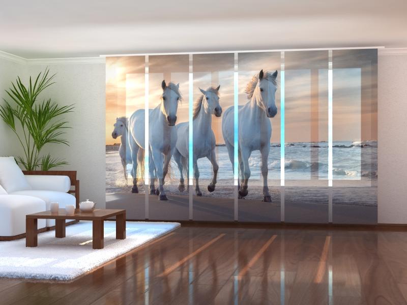 Paneļu aizkari (6 daļas) Horses Family Wellmira