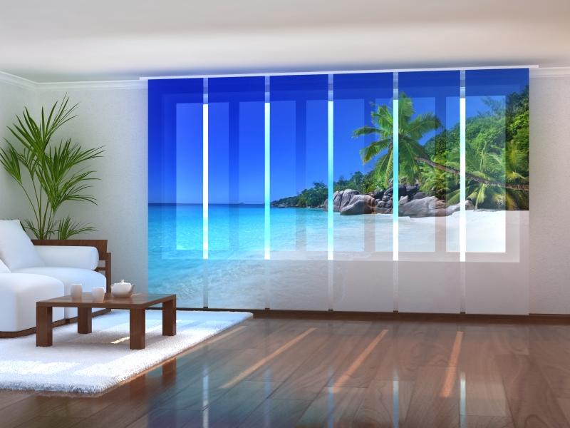 Paneļu aizkari (6 daļas) Palm Tree on the Beach Screen / 140 / 40 Wellmira
