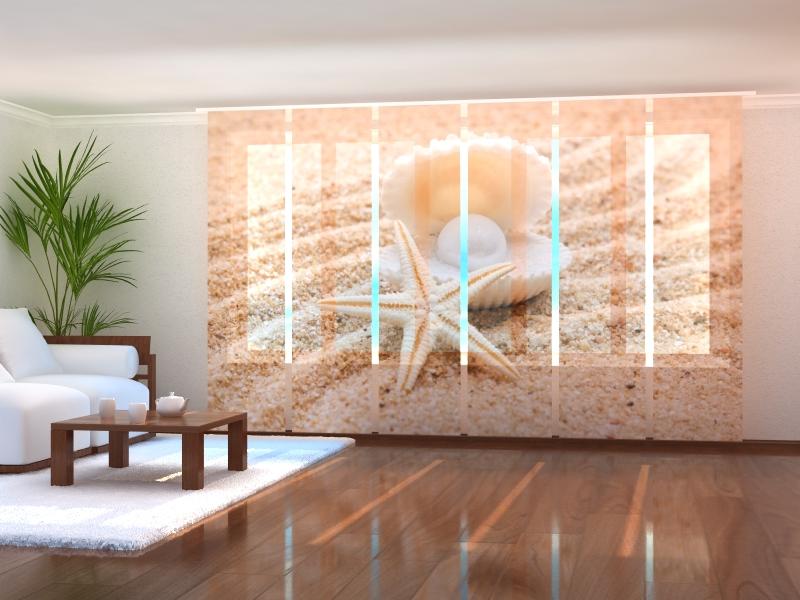 Paneļu aizkari (6 daļas) Pearl on the Seashell Home Trends