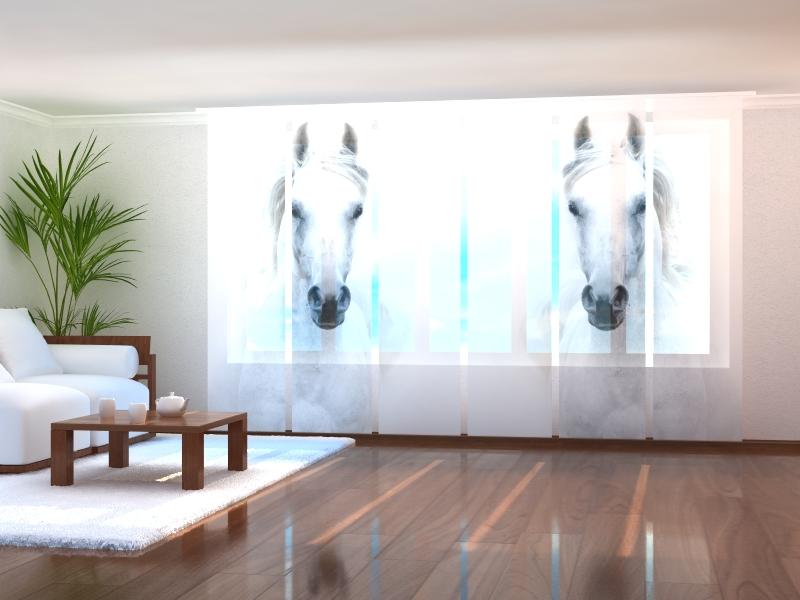 Paneļu aizkari (6 daļas) Snowy-White Arabian Stallion Home Trends