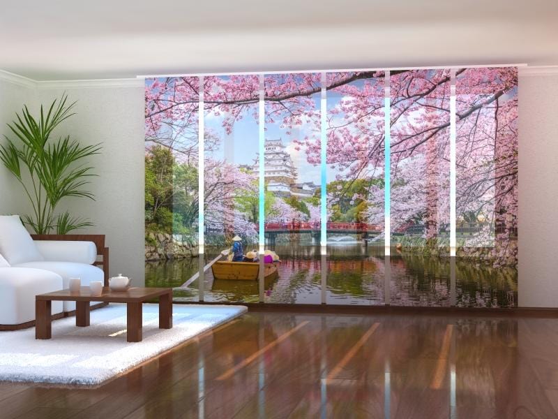 Paneļu aizkari (6 daļas) Spring in the Japanese Сastle Himeji Home Trends