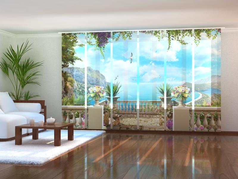 Paneļu aizkari (6 daļas) Terrace by the Sea Screen / 140 / 40 Wellmira