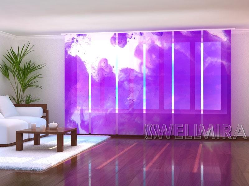 Paneļu aizkari (6 daļas)  Violet cloud Wellmira