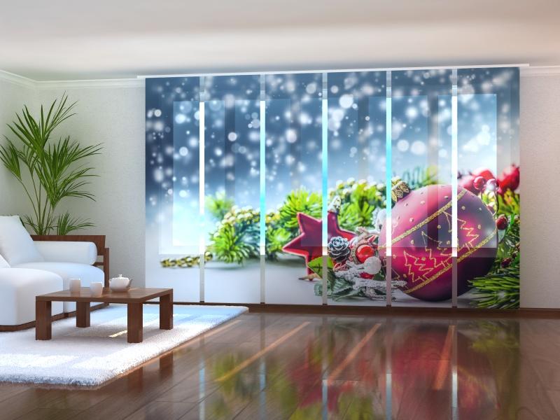 Paneļu aizkari (6 daļas) Xmas Decorations with Snow Screen / 140 / 40 Wellmira