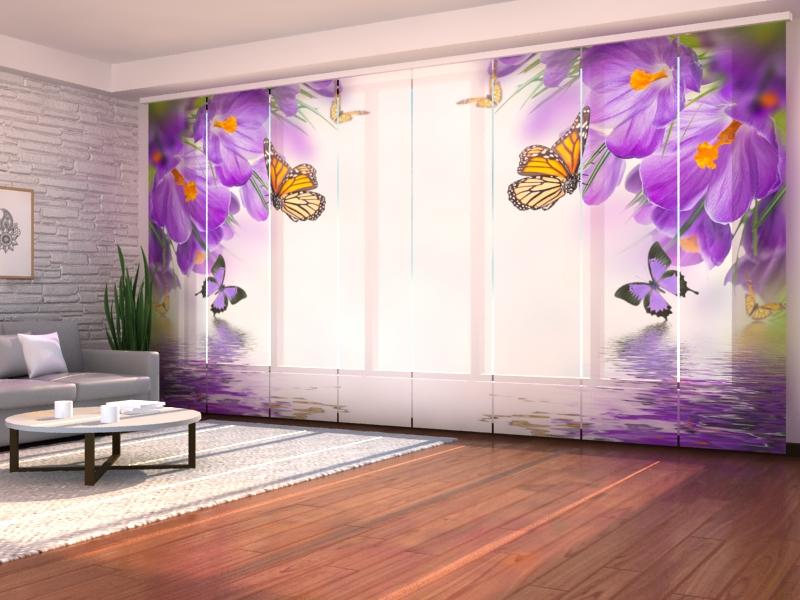 Paneļu aizkari (8 daļas) Crocuses and Butterflies Home Trends