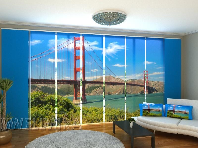 Paneļu aizkari (8 daļas) Golden Gate Bridge Home Trends