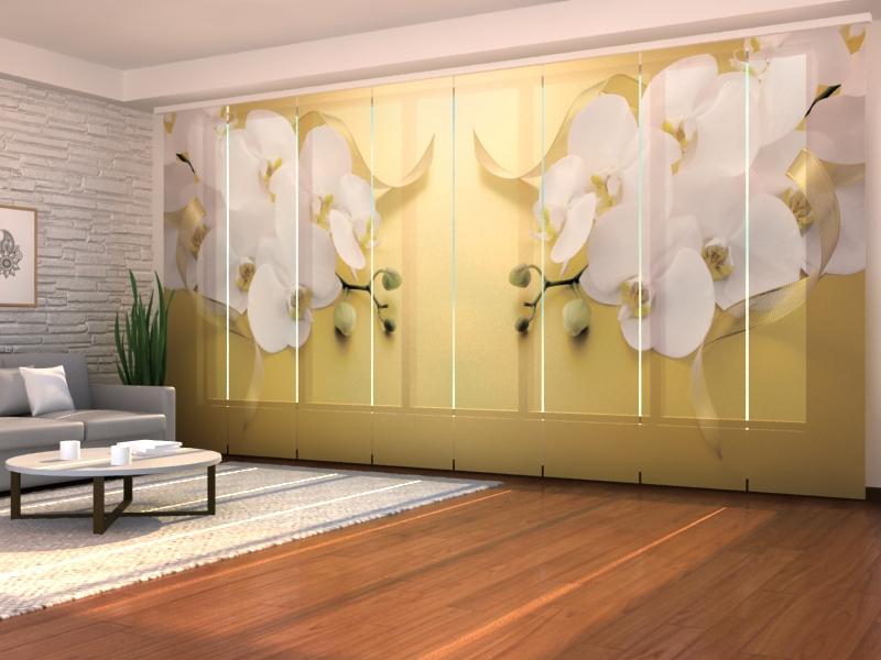 Paneļu aizkari (8 daļas) Orchids on Gold Home Trends