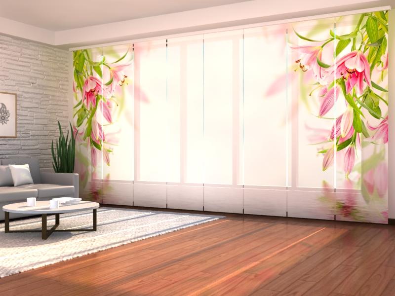 Paneļu aizkari (8 daļas) Pink Lilies Home Trends