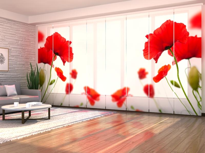 Paneļu aizkari (8 daļas) Red and White Home Trends