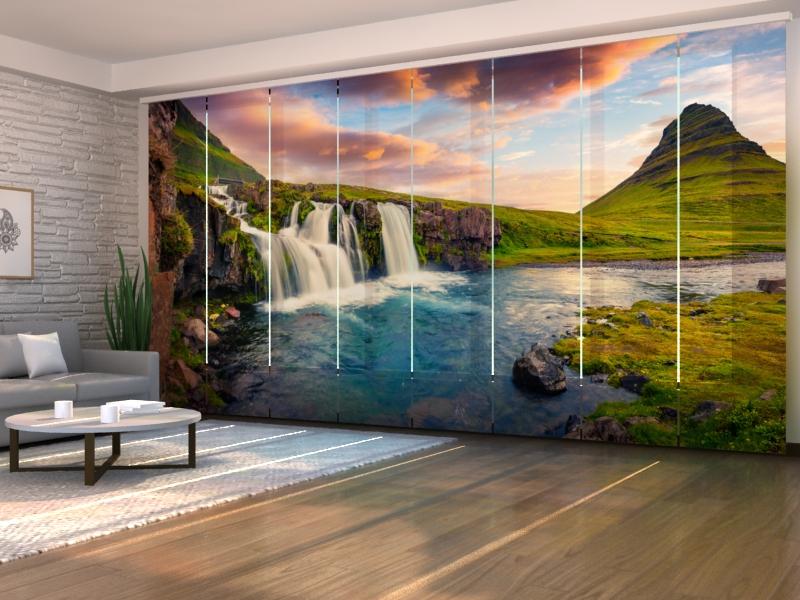 Paneļu aizkari (8 daļas) Summer Sunset in Iceland Home Trends