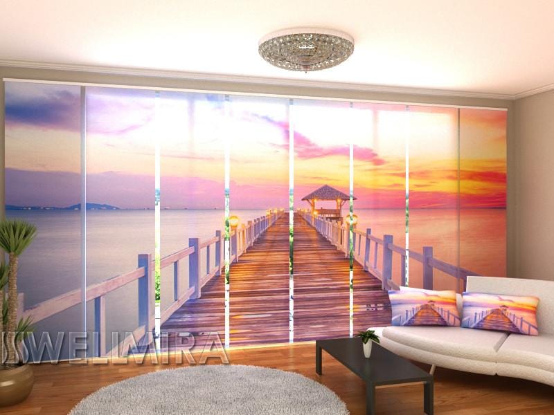 Paneļu aizkari (8 daļas) Sunrise at the Sea Home Trends