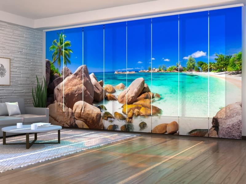 Paneļu aizkari (8 daļas) Tropical Beach on Seychelles Home Trends