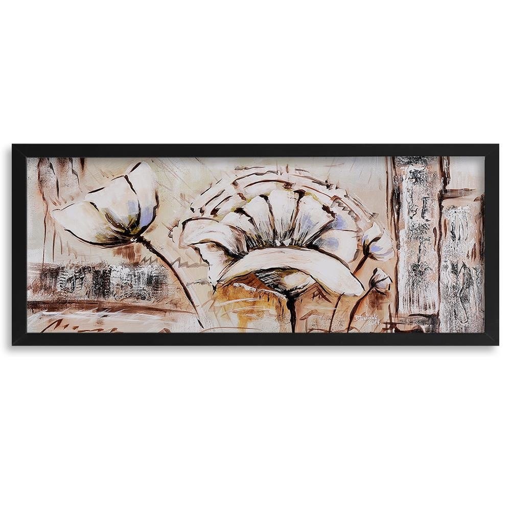 Picture in black frame PANORAMA, Abstraction Flowers  Home Trends