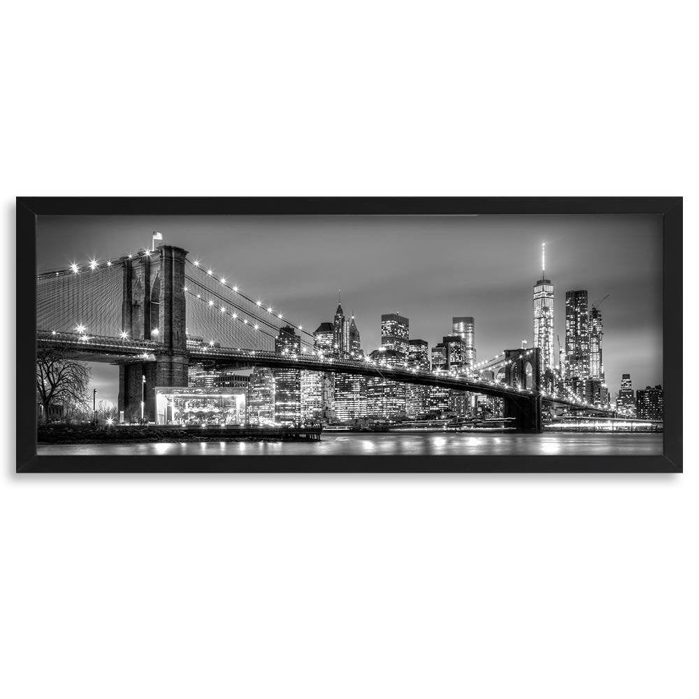Picture in black frame PANORAMA, Brooklyn Bridge  Home Trends