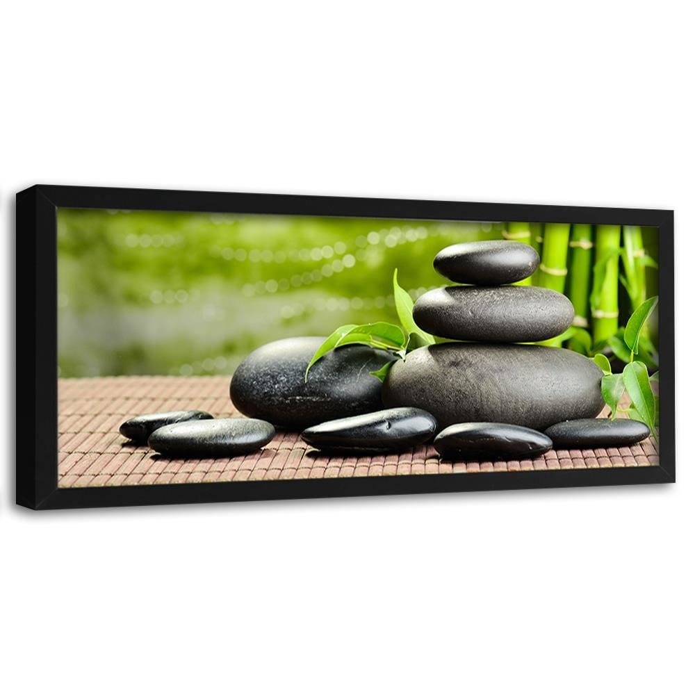 Picture in black frame PANORAMA, Dark Zen Stones  Home Trends