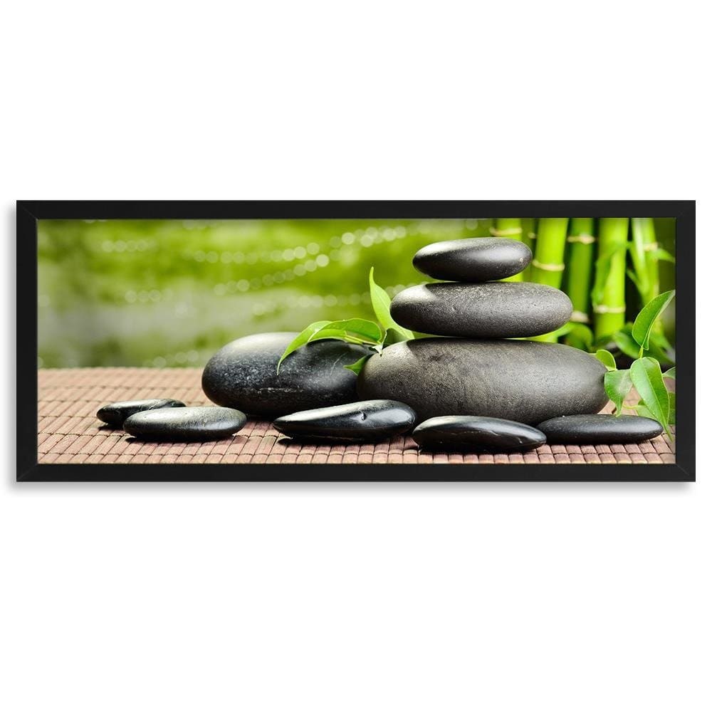 Picture in black frame PANORAMA, Dark Zen Stones  Home Trends