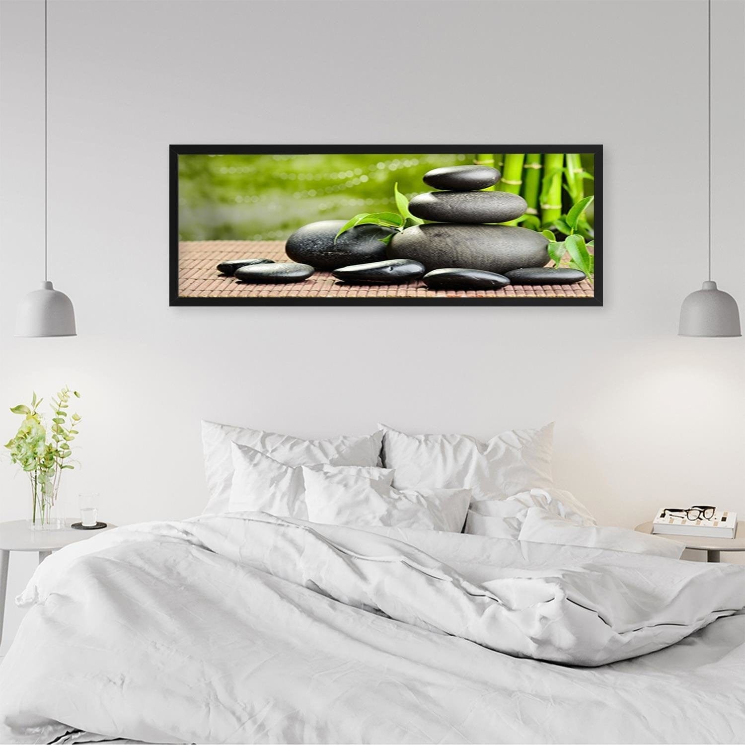 Picture in black frame PANORAMA, Dark Zen Stones  Home Trends