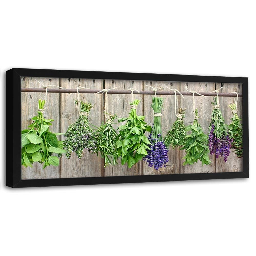 Picture in black frame PANORAMA, Herbs To Dry  Home Trends