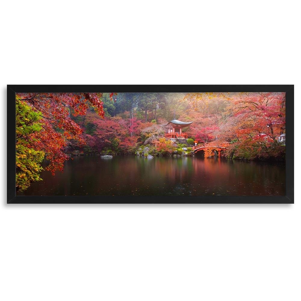 Picture in black frame PANORAMA, Japan In Green Colours  Home Trends