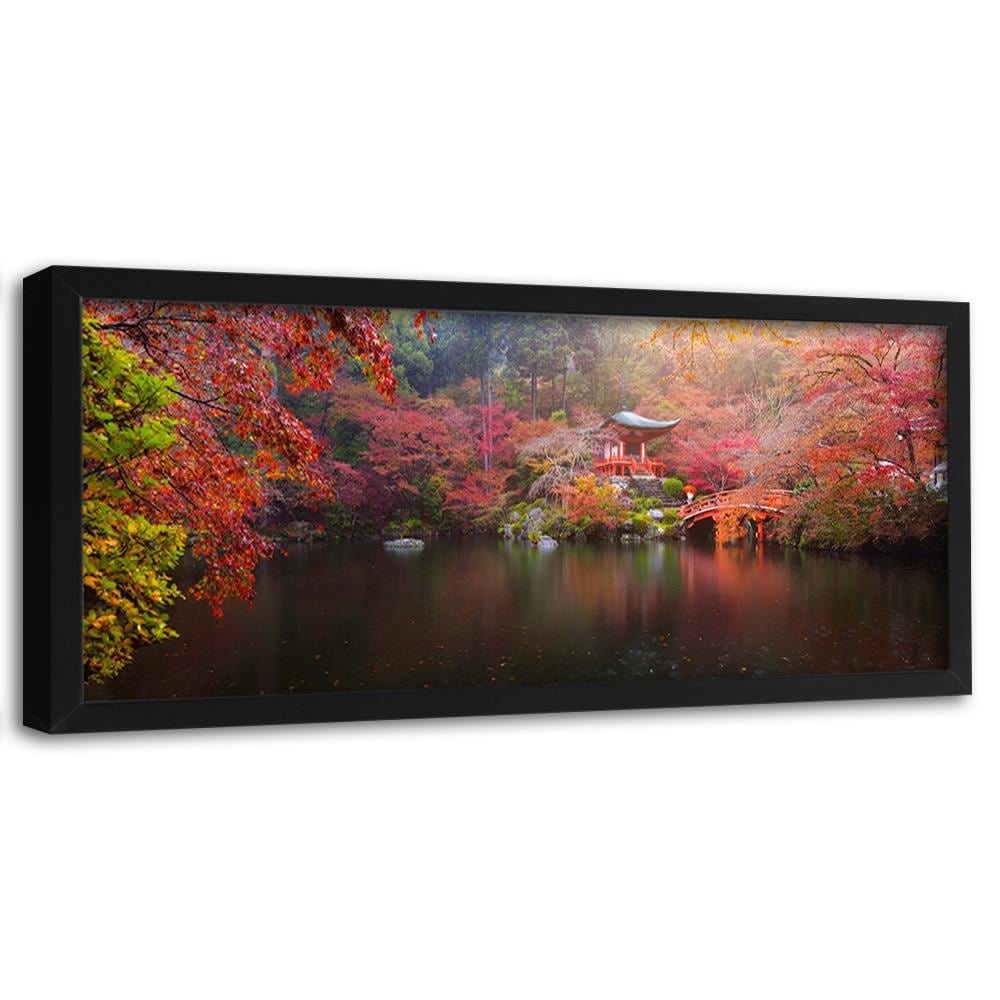 Picture in black frame PANORAMA, Japan In Green Colours  Home Trends