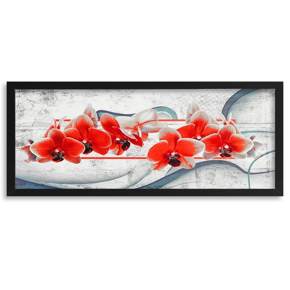 Picture in black frame PANORAMA, Red Orchid  Home Trends