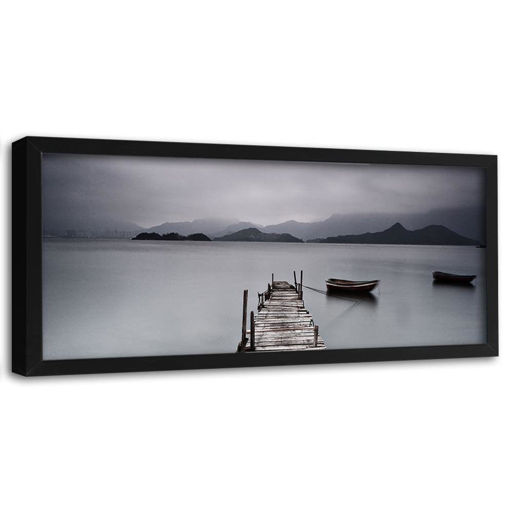 Picture in black frame PANORAMA, Sleepeng Lake  Home Trends