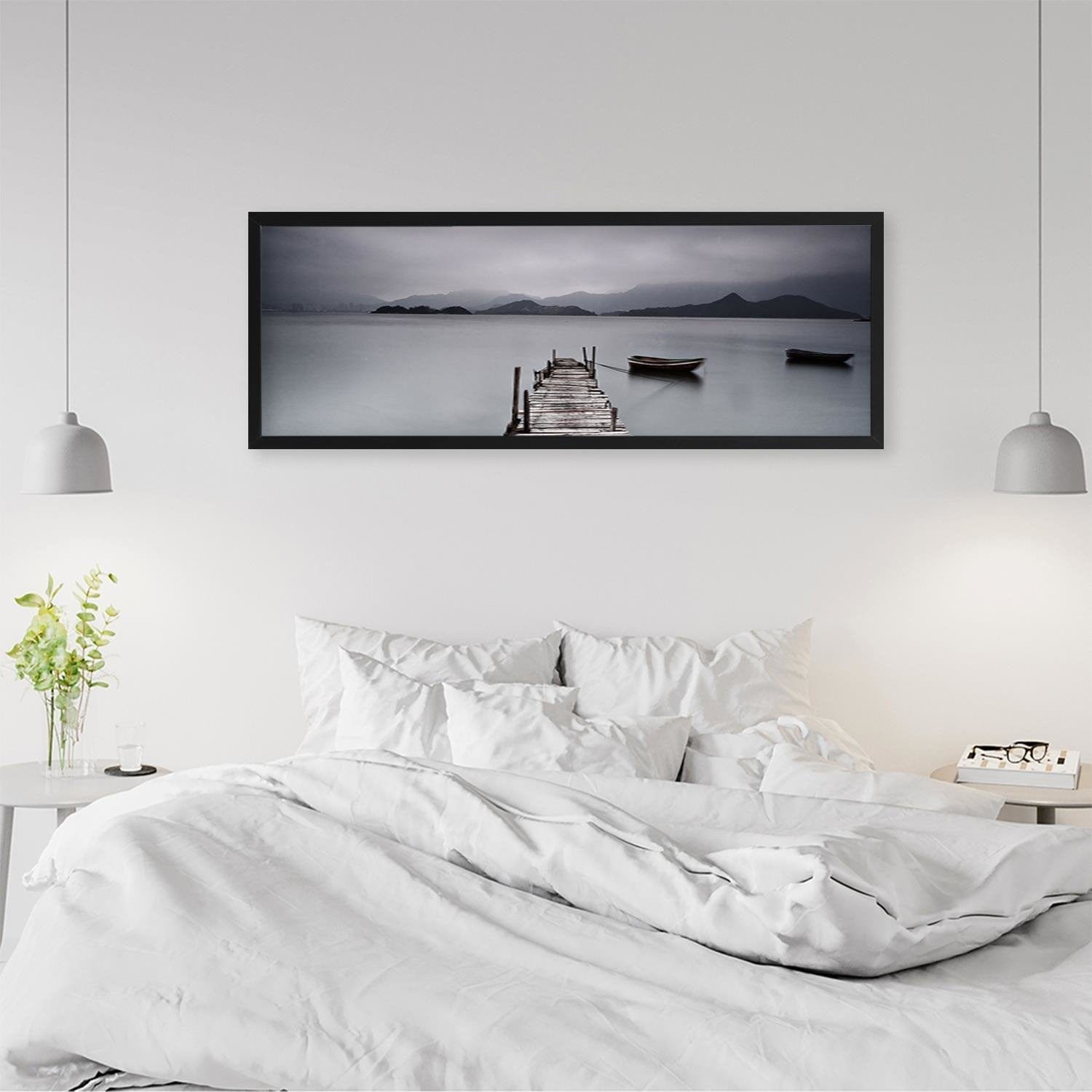 Picture in black frame PANORAMA, Sleepeng Lake  Home Trends