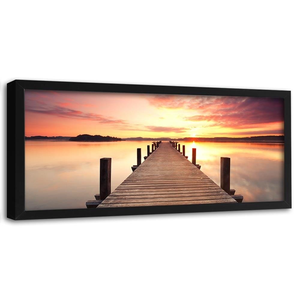 Picture in black frame PANORAMA, Sunset Over The Bridge  Home Trends