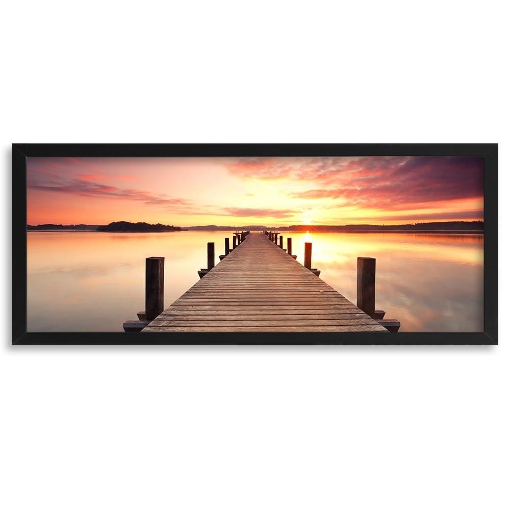 Picture in black frame PANORAMA, Sunset Over The Bridge  Home Trends
