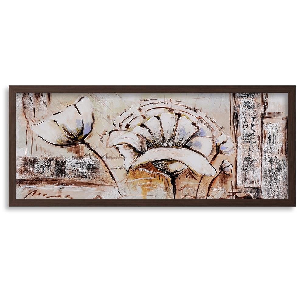 Picture in brown frame PANORAMA, Abstraction Flowers  Home Trends