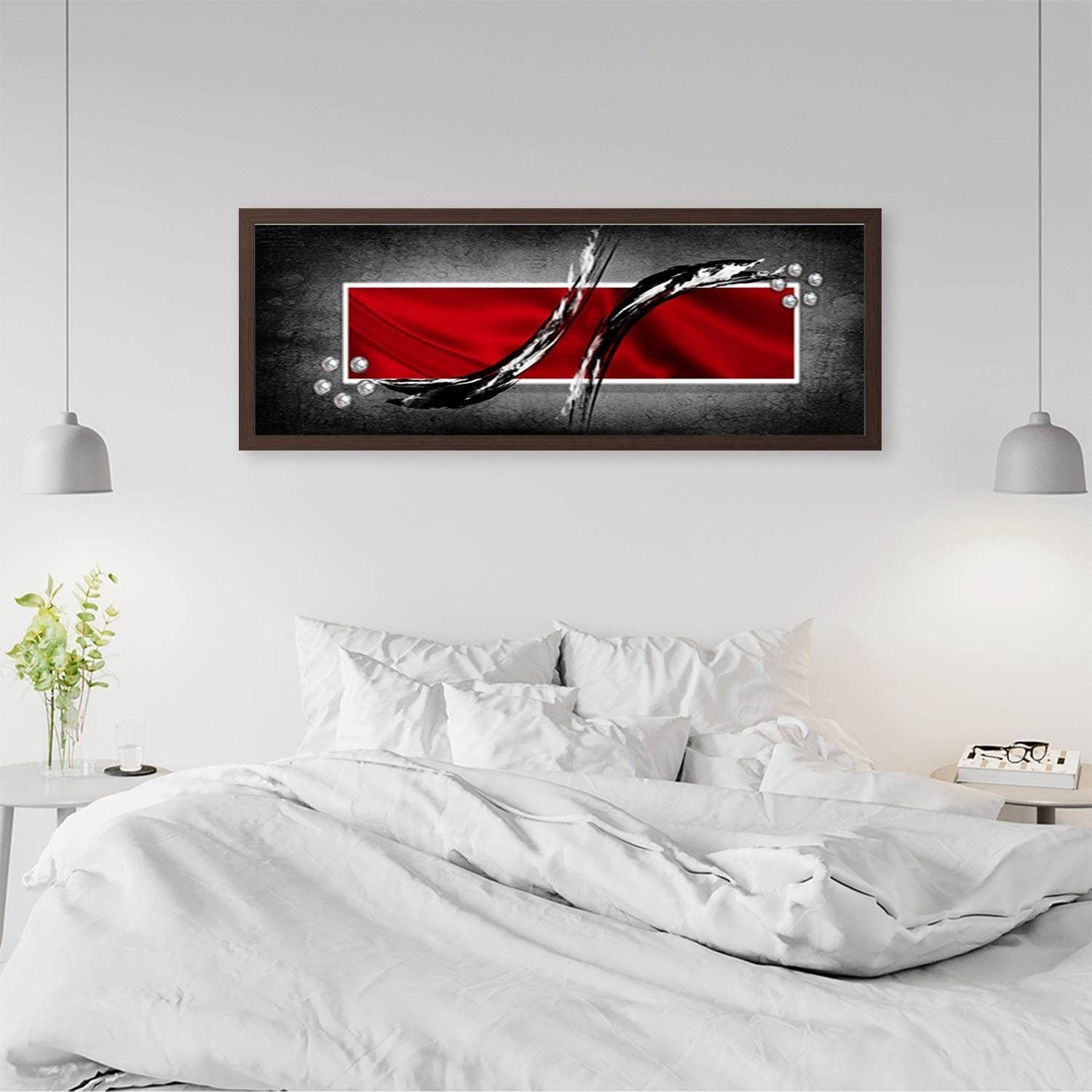 Picture in brown frame PANORAMA, Abstraction Rectangle  Home Trends
