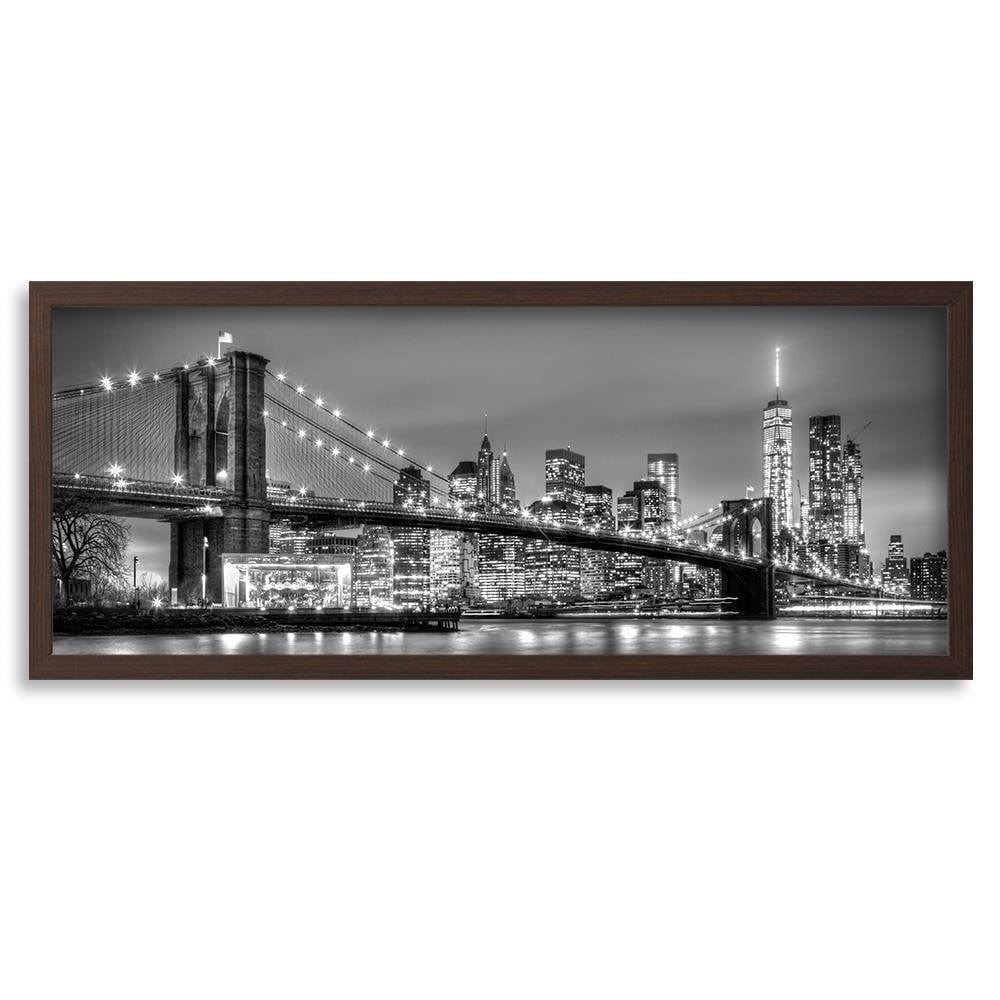 Picture in brown frame PANORAMA, Brooklyn Bridge  Home Trends